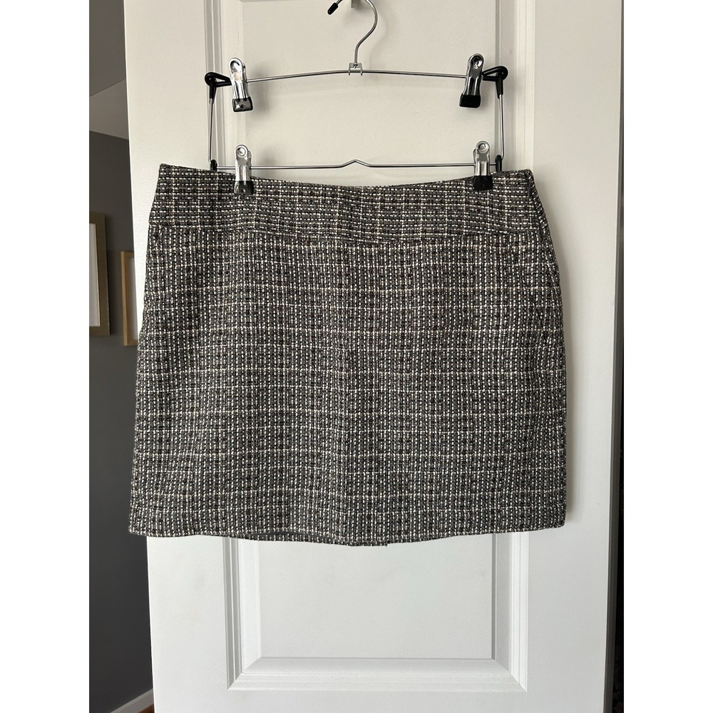 Forenza NWT Tweed Wool Blend Pencil Lined Mini Skirt Size 10 Gray Beige